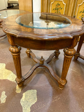 Load image into Gallery viewer, Pair Of Vintage Wood And Glass Top End Table
