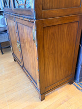 Load image into Gallery viewer, Vintage Two Door Glass Front Lighted Display Cabinet with Brass Hardware from Baker, Knapp &amp; Tubbs
