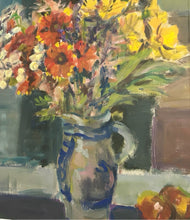 Load image into Gallery viewer, Original Still Life Yellow &amp; Orange  Flowers in Vase  by Czeslaw Jan Pyrgies, signed
