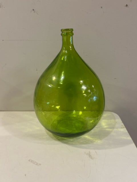 Green Glass Floor Vase