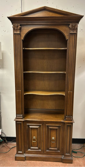 Vintage Three Shelf Bookcase with Two Door Cabinet