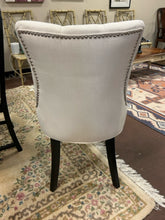 Load image into Gallery viewer, Black Painted Dining Room Table, 4 Upholstered Side Chairs &amp; Two Wood Framed Head Chairs with Three 11&quot; Leaves
