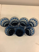 Load image into Gallery viewer, Seven Vintage Blue Swirl Glasses from Libbey Apollo
