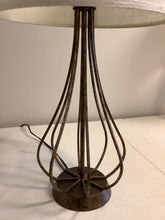 Load image into Gallery viewer, Pair of Bronze Table Lamps with Cream Shades
