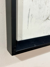 Load image into Gallery viewer, Abstract Contemporary Art Print, Gold, Black &amp; White in Black Frame
