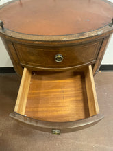 Load image into Gallery viewer, Oval Vintage 2 Drawer Table with Gallery  Rail
