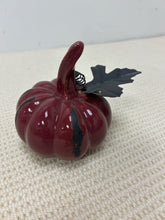 Load image into Gallery viewer, Small Cranberry Ceramic Pumpkin
