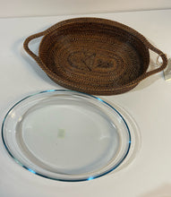 Load image into Gallery viewer, Handwoven Oval Casserole Basket with Removable Glass Dish from Calaisio

