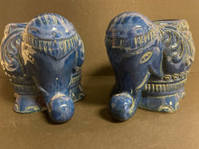 Load image into Gallery viewer, Pair Blue Ceramic Elephant Planters
