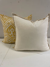 Load image into Gallery viewer, Brand New Pair of Yellow &amp; White Pillows with JF Finch Monaco Fabric
