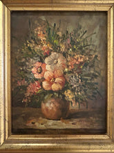 Load image into Gallery viewer, Oil Painting of Flowers in Vase by T. Denver, signed
