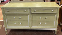 Load image into Gallery viewer, Green Six Drawer Shabby Chic Dresser
