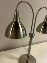 Load image into Gallery viewer, Brushed Stainless Steel Twin Head Desk Lamp
