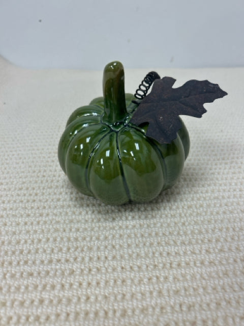 Small Green Ceramic Pumpkin