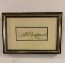 Load image into Gallery viewer, Framed Watercolor of Barn &amp; Silo by Judith Holloway Starnes, signed

