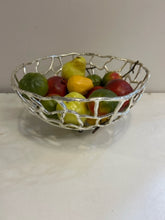 Load image into Gallery viewer, Silver Wire Bowl with Faux Fruit
