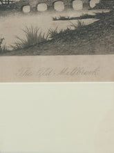 Load image into Gallery viewer, Framed Etching "The Old Millbrook" by Ernest C. Rost, signed
