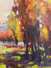 Load image into Gallery viewer, Original Oil Painting of Autumn Trees in Gold Frame by John Beard, signed
