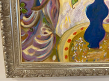 Load image into Gallery viewer, Original Acrylic of Flowers in Blue Vase by Joyce Lieberman, signed from Art Post Gallery
