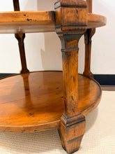 Load image into Gallery viewer, Vintage Three Tier Pine Occasional Table with Distressed Finish from Henredon
