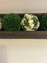 Load image into Gallery viewer, Rectangular Farmhouse Style Centerpiece with 5 Faux Floral Spheres
