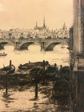 Load image into Gallery viewer, Framed Etching Print &quot;Waterloo Bridge&quot; by Johnstone Baird, signed
