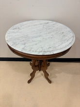 Load image into Gallery viewer, Victorian Parlor Table with Removable  Marble Top and Wood Base
