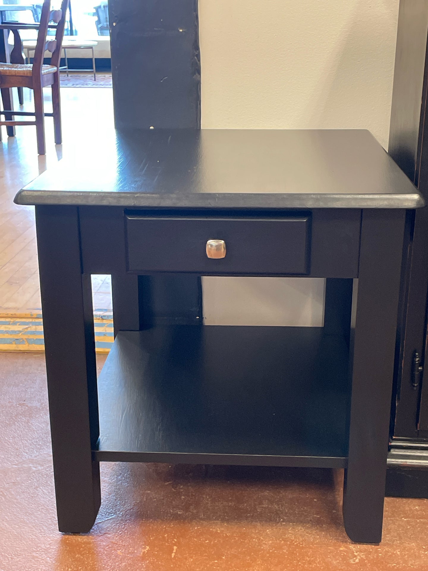 Black  End Table  with One Drawer