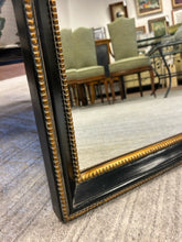 Load image into Gallery viewer, Black Neoclassical Style Beveled Mirror with Gold &amp; Floral Detailing from John Richard Design
