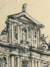 Load image into Gallery viewer, Framed Etching of Grand Home in Belgium, signed
