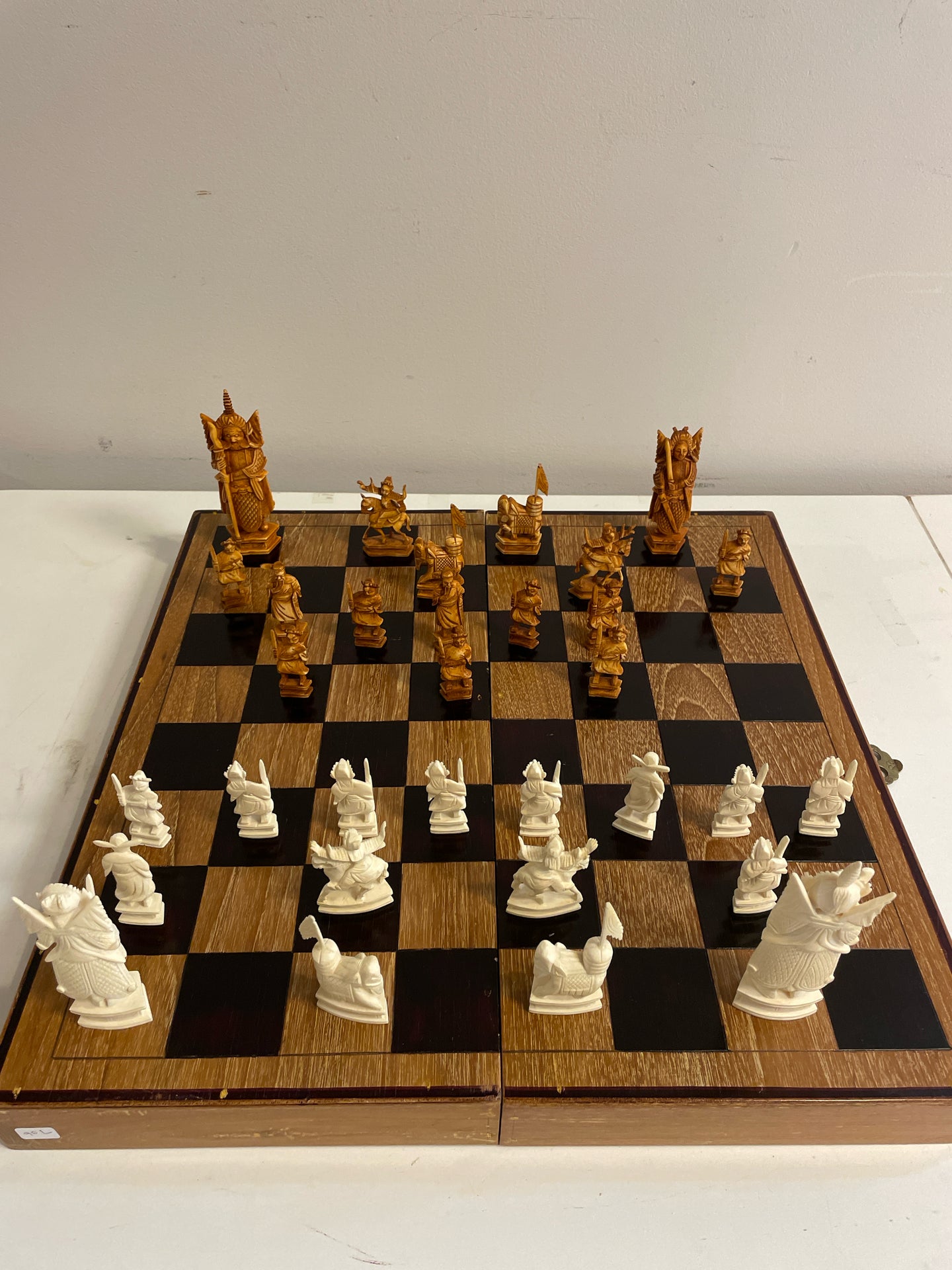 Vintage Hand Carved Chess Set made in Hong Kong