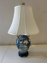 Load image into Gallery viewer, Blue Floral Chinoisserie Table Lamp
