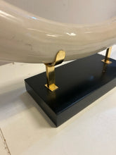 Load image into Gallery viewer, Decorative Faux Elephant Tusk Sculpture on Black Base
