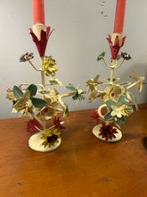 Load image into Gallery viewer, Floral Toile Candleholders from Italy
