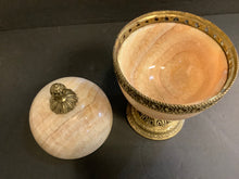 Load image into Gallery viewer, Vintage Marble Egg with Lid on Brass Base
