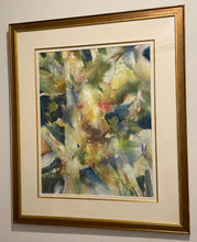 Load image into Gallery viewer, Gold Framed Abstract Watercolor by M.A. Wilkinson, signed
