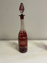 Load image into Gallery viewer, Vintage Bohemian Decanter with Greek Key Detailing
