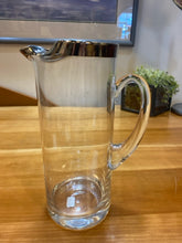 Load image into Gallery viewer, Glass Pitcher with Silver Rim
