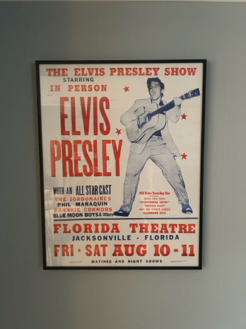 Custom Framed Elvis Presley Poster from Hatch Show Print, Nashville, TN