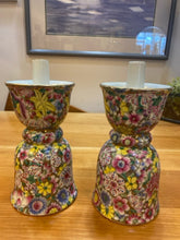Load image into Gallery viewer, Pair of Floral Candleholders from Mottahedeh
