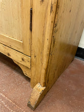 Load image into Gallery viewer, One Piece Antique Pine Cabinet with Glass Doors from Pine Trader Antiques, Montecito. CA
