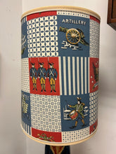 Load image into Gallery viewer, Revolutionary Soldier Table Lamp w/ Red, White &amp; Blue Americana Patchwork Shade
