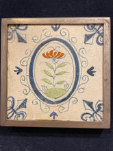 Load image into Gallery viewer, Burlwood Framed Floral Tile
