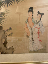 Load image into Gallery viewer, Two Geisha Women in Faux Gold Bamboo Frame
