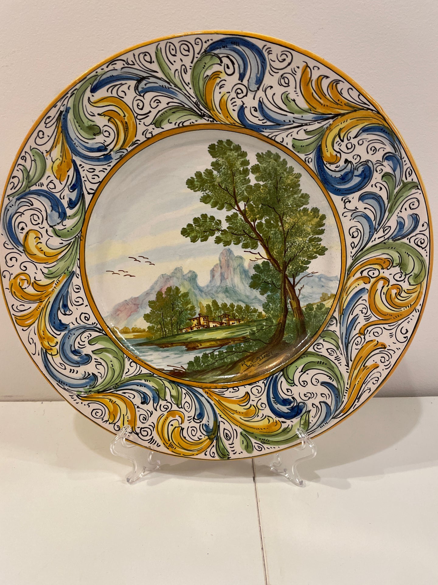 Large Plate with Italian Countryside Scene, from Castelli