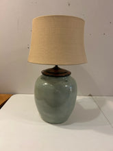 Load image into Gallery viewer, Large Light Green Lamp from Pottery Barn
