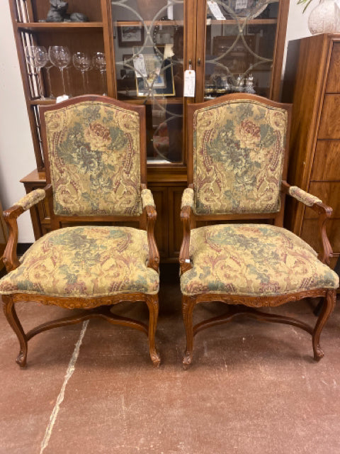 Pair of Earth Toned Arm Chairs