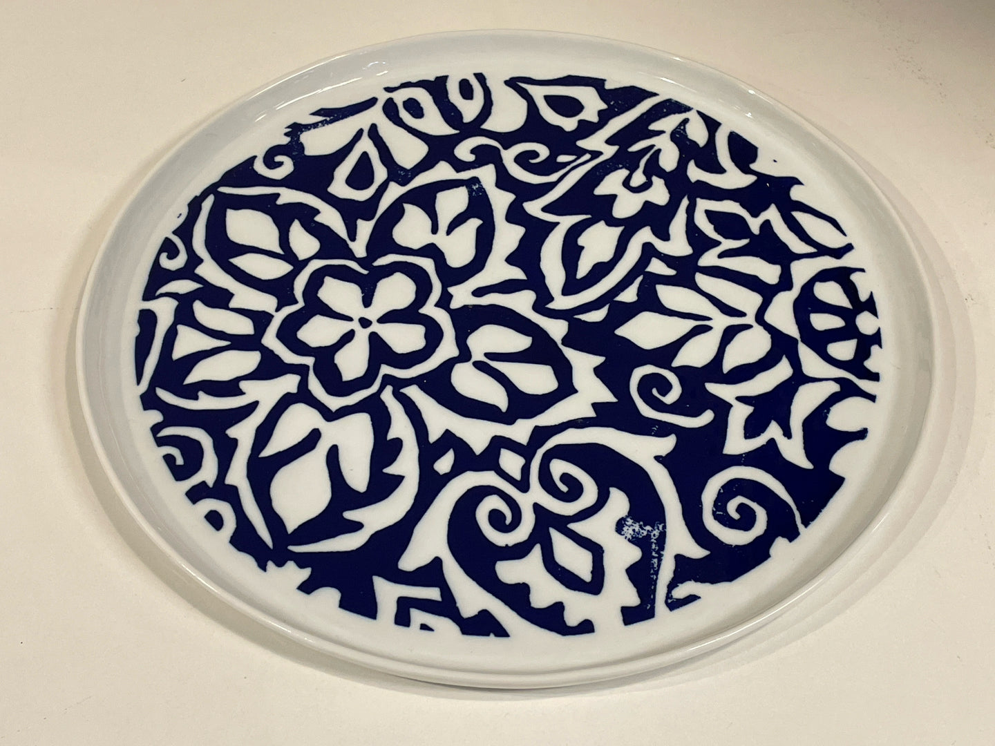 Blue & White Ceramic Plate from Crate & Barrel