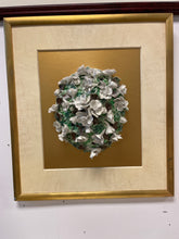 Load image into Gallery viewer, Floral Porcelain Relief in Gold Frame
