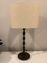 Load image into Gallery viewer, Bronze Metal Table Lamp with Cream  Rattan Shade

